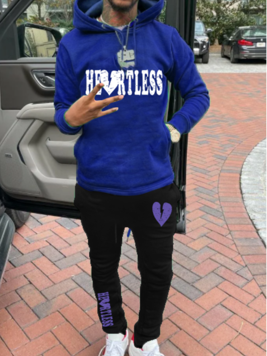 LW Men Broken Heart Letter Print Tracksuit Set
