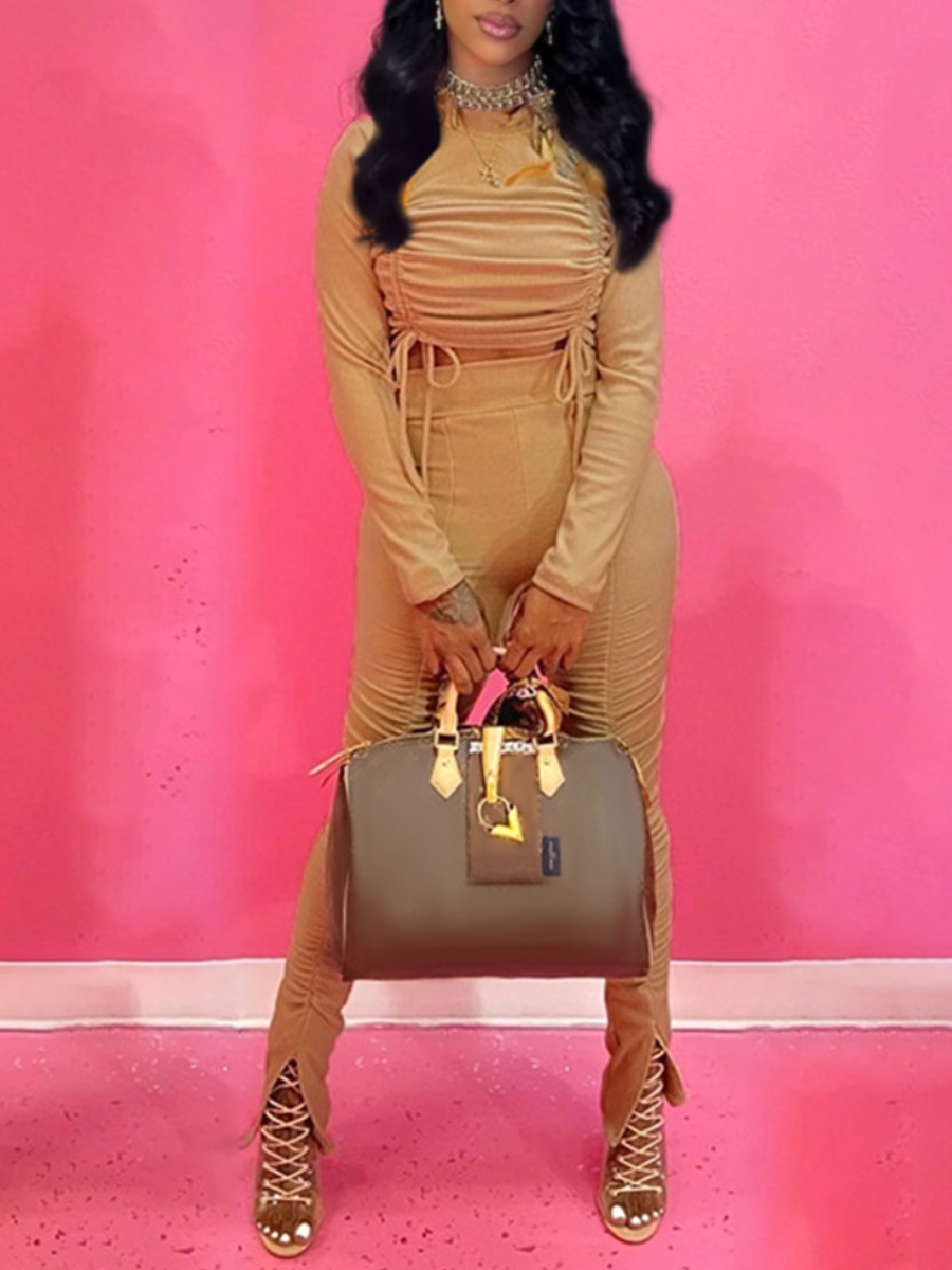 LW Ruched Drawstring Pants Set