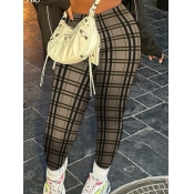 LW Plus Size Plaid Print High Waist Pants