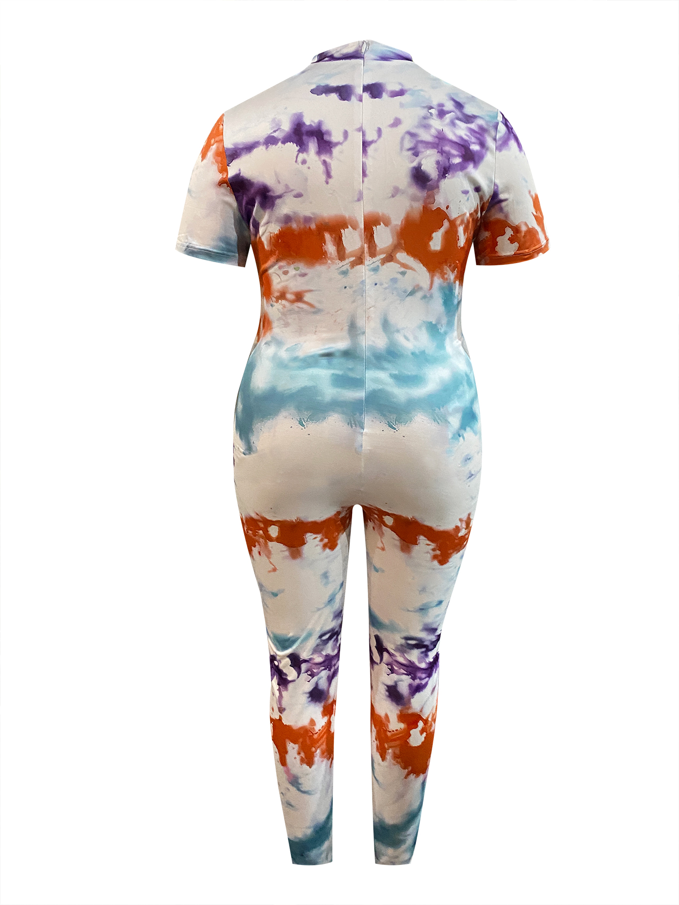 LW Plus Size Teddy Bear Print Tie Dye Jumpsuit 3X