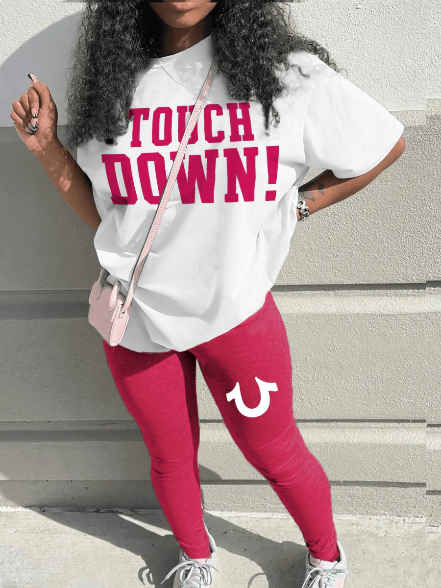 LW Letter Print Loose Pants Set
