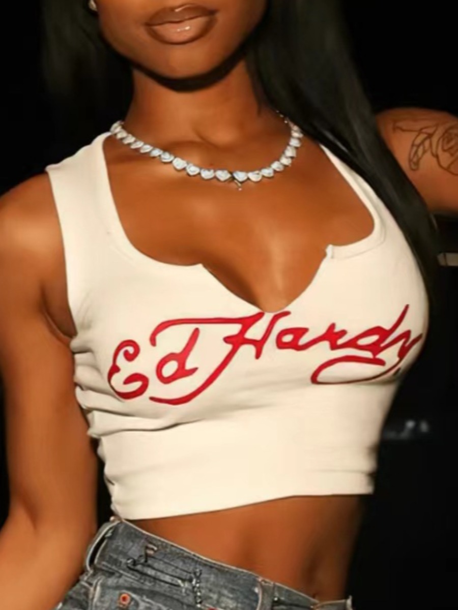 LW Crop Top Letter Print Camisole
