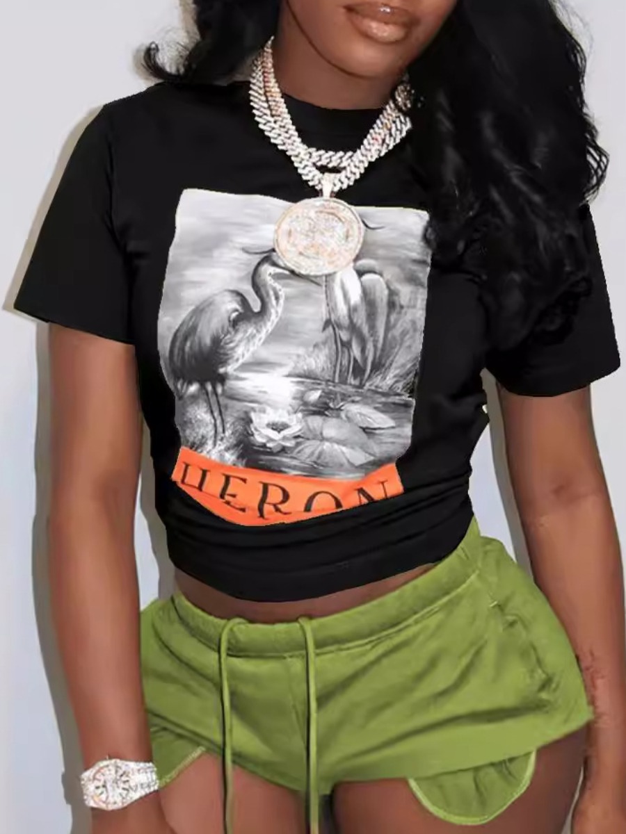LW Figure Letter Print T-shirt
