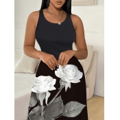 LW Plus Size Floral Print Cami A Line Dress