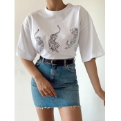 LW Round Neck Animal Print T-shirt