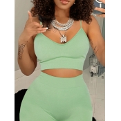 LW BASICS Crop Top High Waist Shorts Set