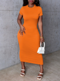 LW Solid Color Bodycon Dress