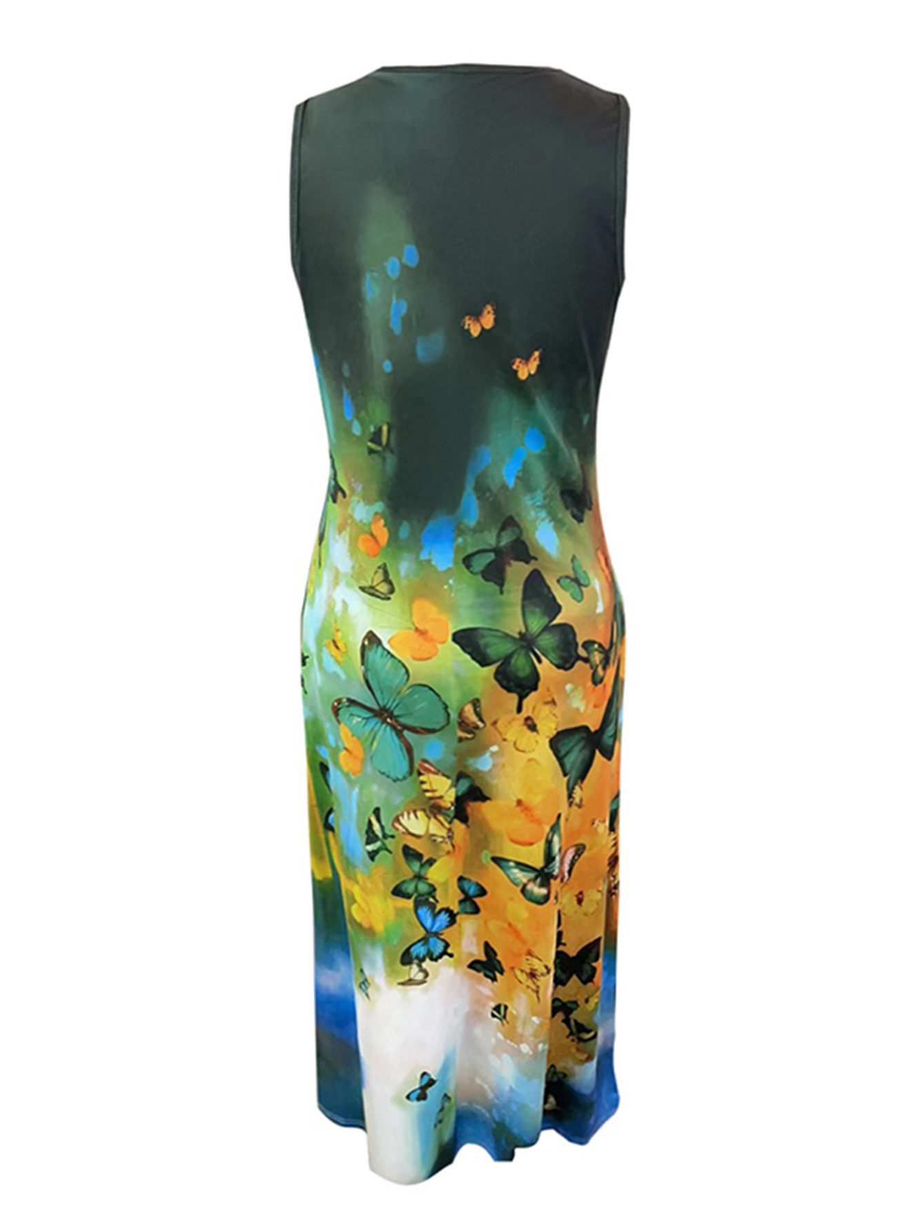 LW Butterfly Print Pocket Design Dress