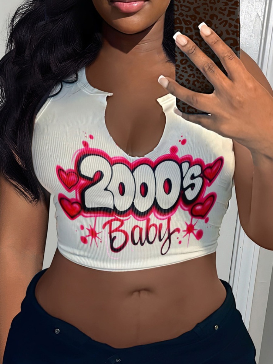LW Plus Size Heart Letter Print Camisole
