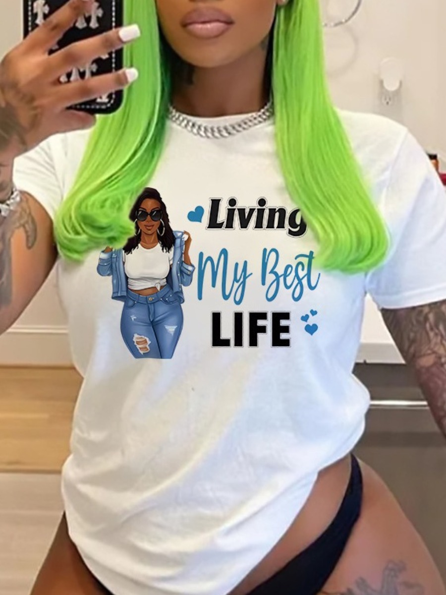 LW Plus Size Pattern Mixed Print T-shirt