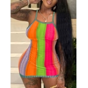 LW Gradient Striped Bodycon Cami Dress