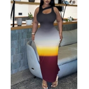 LW BASICS Plus Size Gradient Cut Out Bodycon Dress
