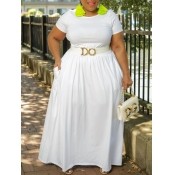 LW BASICS Plus Size Pocket Belt Design Dress