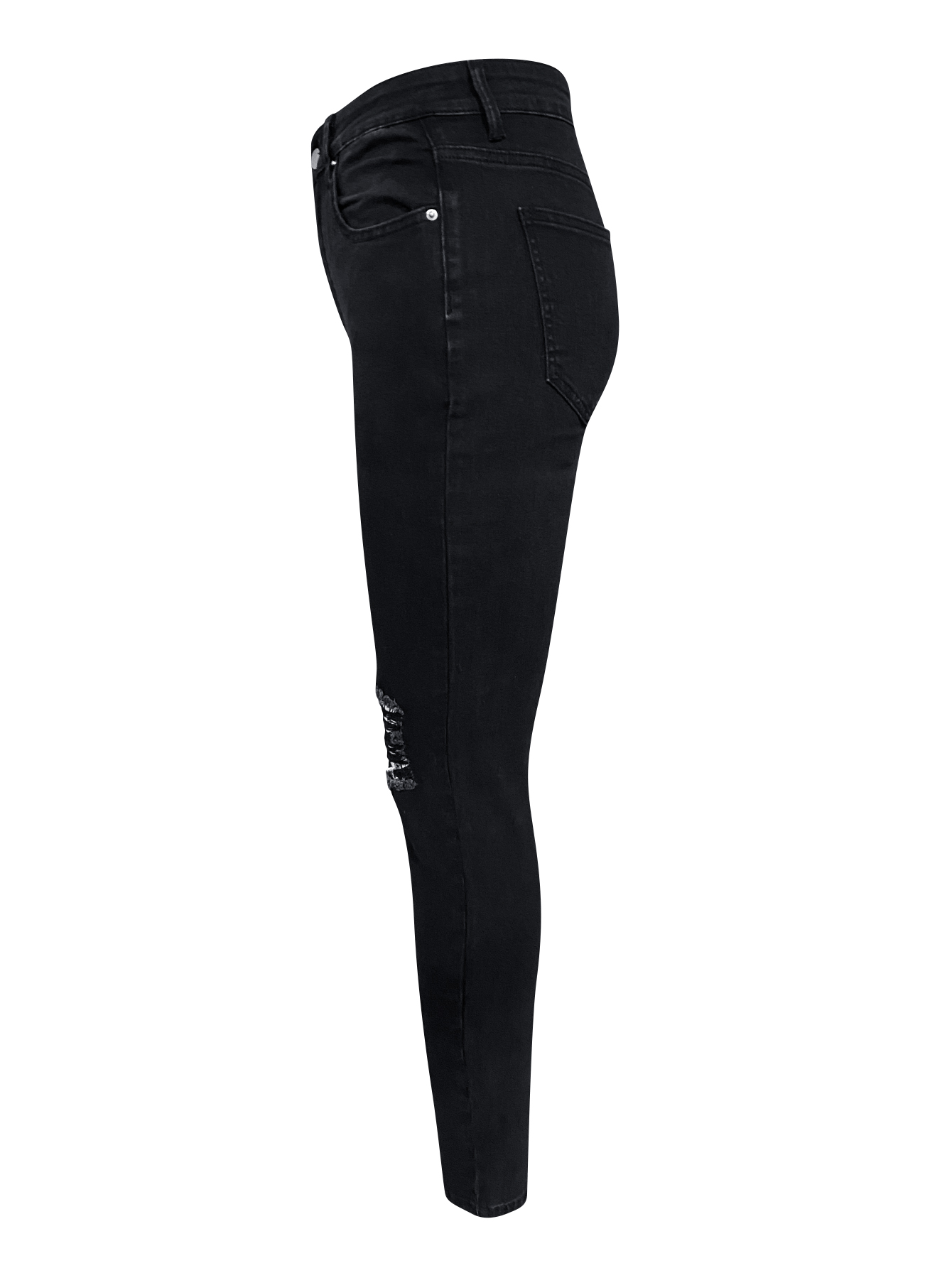 LW Mid Waist Ripped Micro Elasticity Jeans