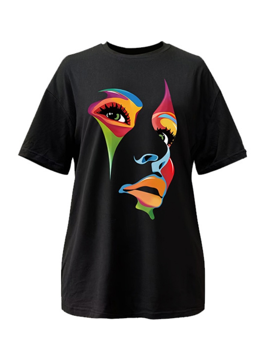 LW Round Neck Figure Print T-shirt