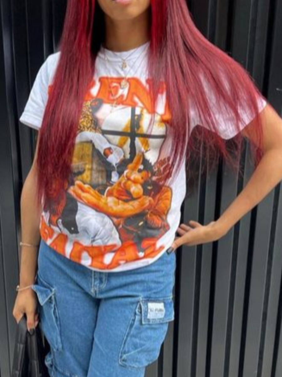LW Graffiti Figure Print T-shirt