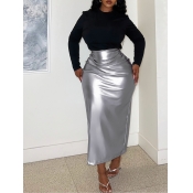 LW BASICS Plus Size Round Neck Regular Fit Skirt S