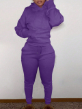 LW Lace Up Solid Color Regular Two-piece Pants Set