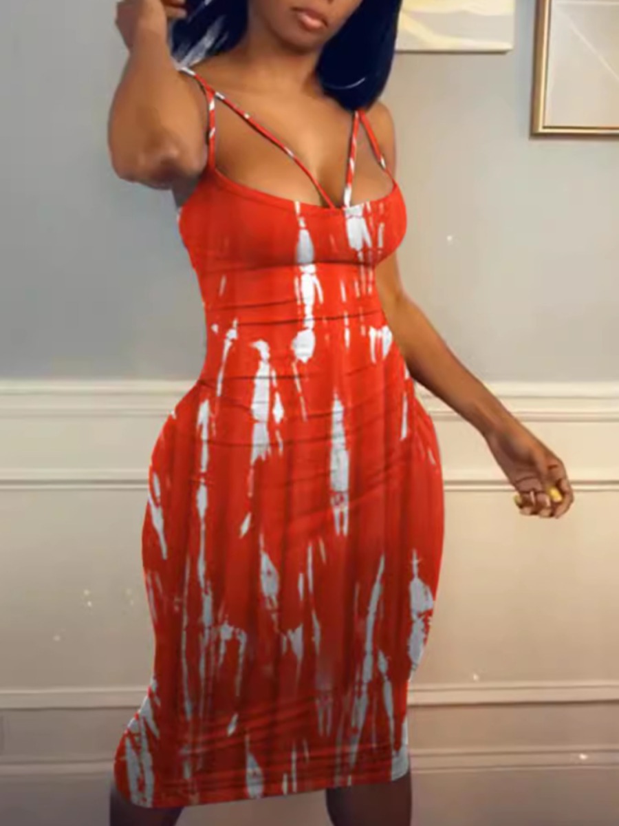 LW Pattern Tie Dye Midi Dress