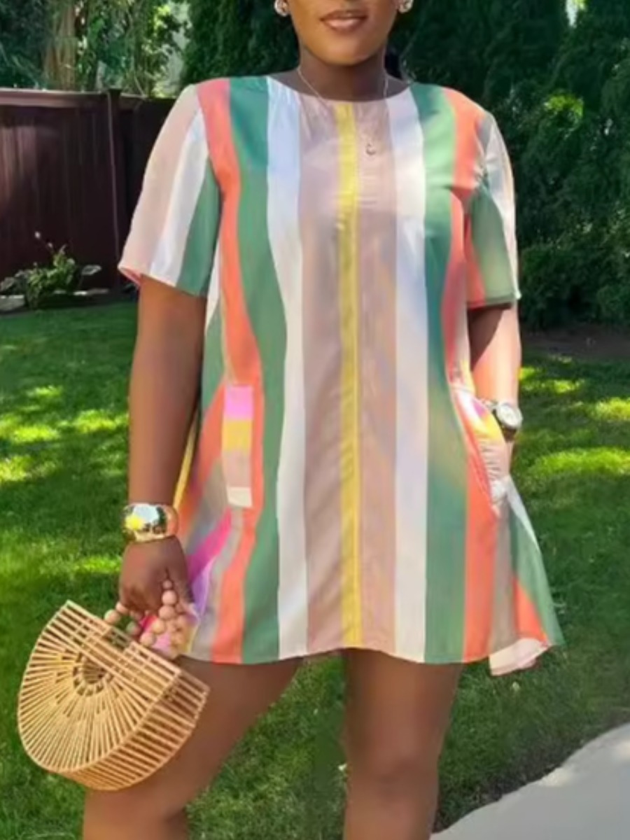 LW None Striped Mini Dress