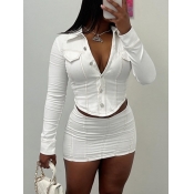 LW BASICS Crop Top Line Stitching Skinny Skirt Set