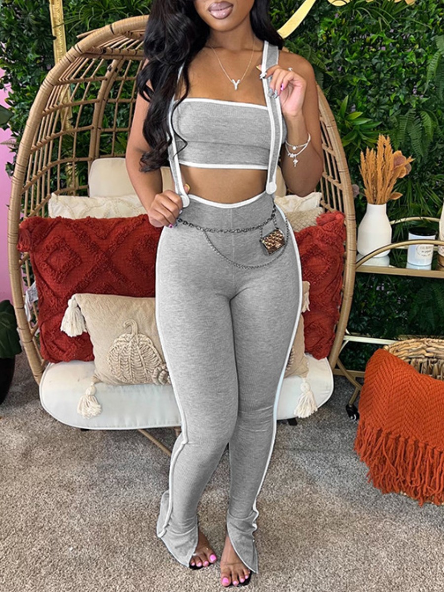 LW Striped Overall Pants Set