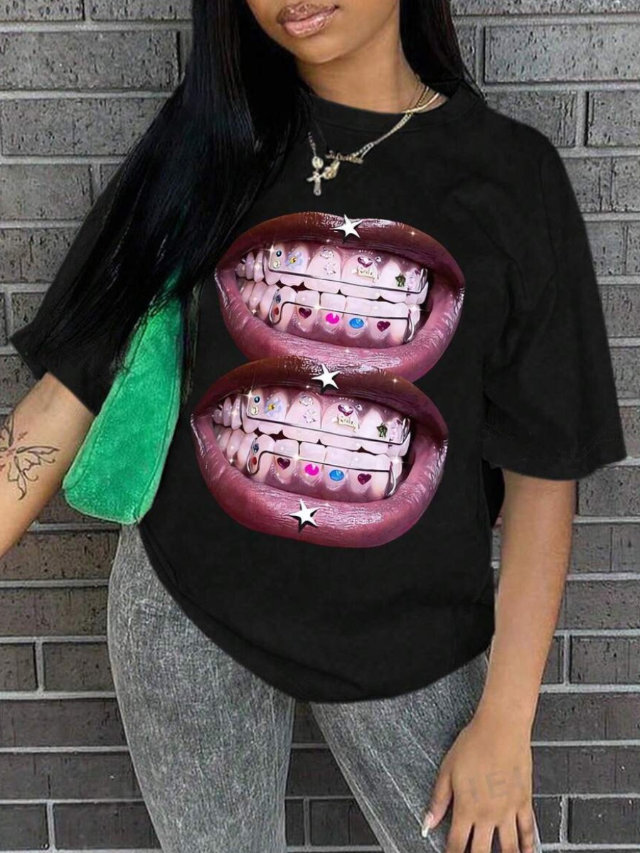LW Pattern Lip Print T-shirt
