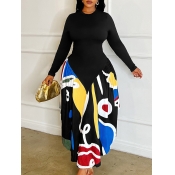 LW BASICS Plus Size Color Contrast Dress