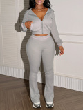LW Solid Color Two-piece Pants Set