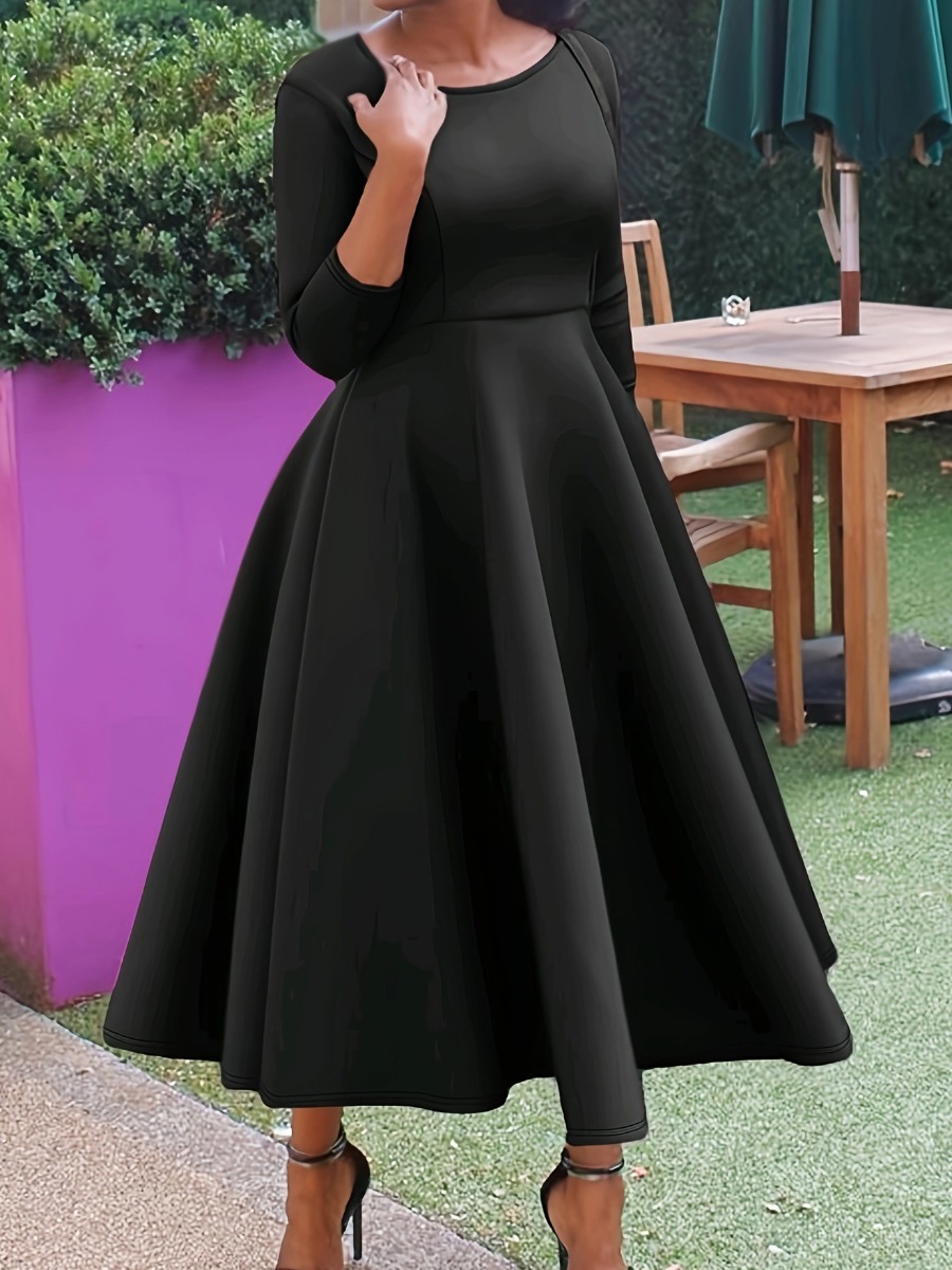 LW BASICS Plus Size Solid Color Dress