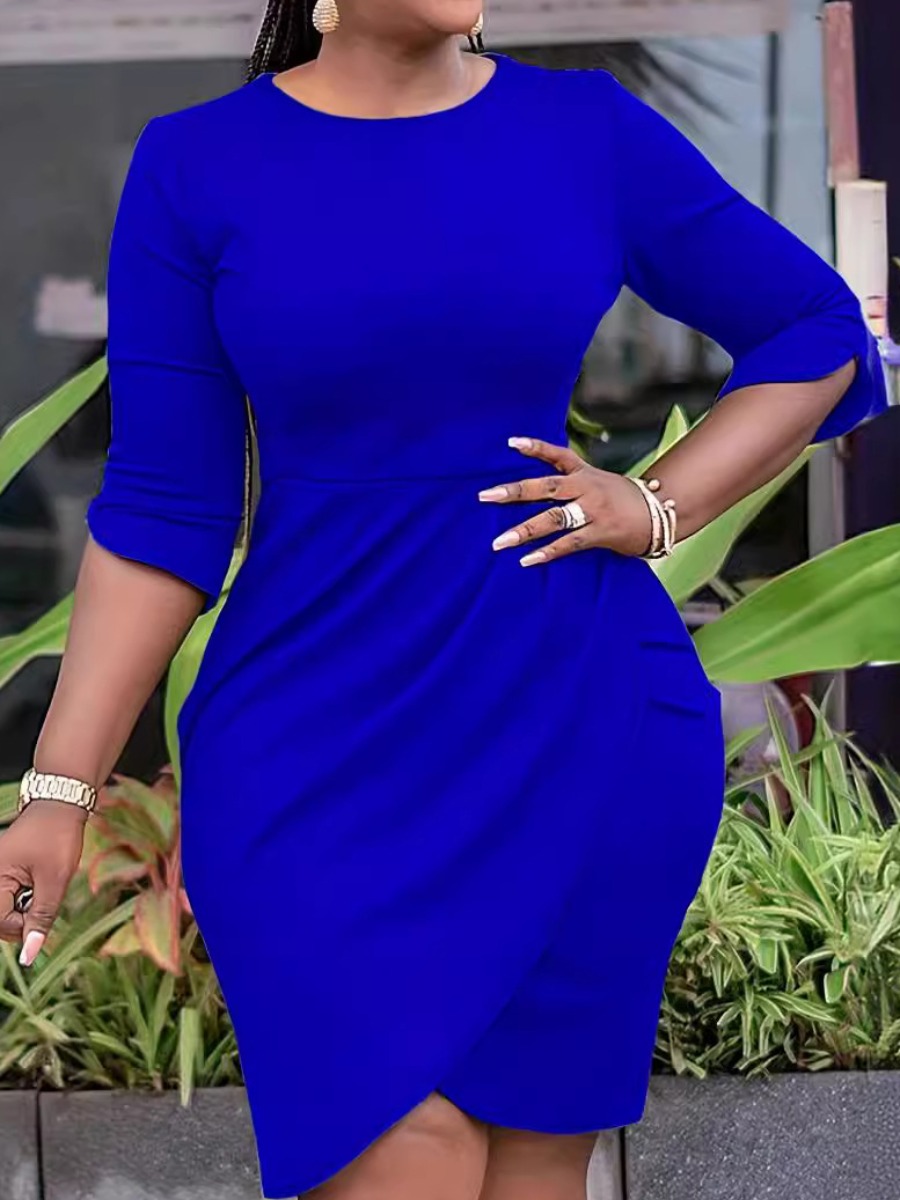 LW Plus Size Solid Color Dress