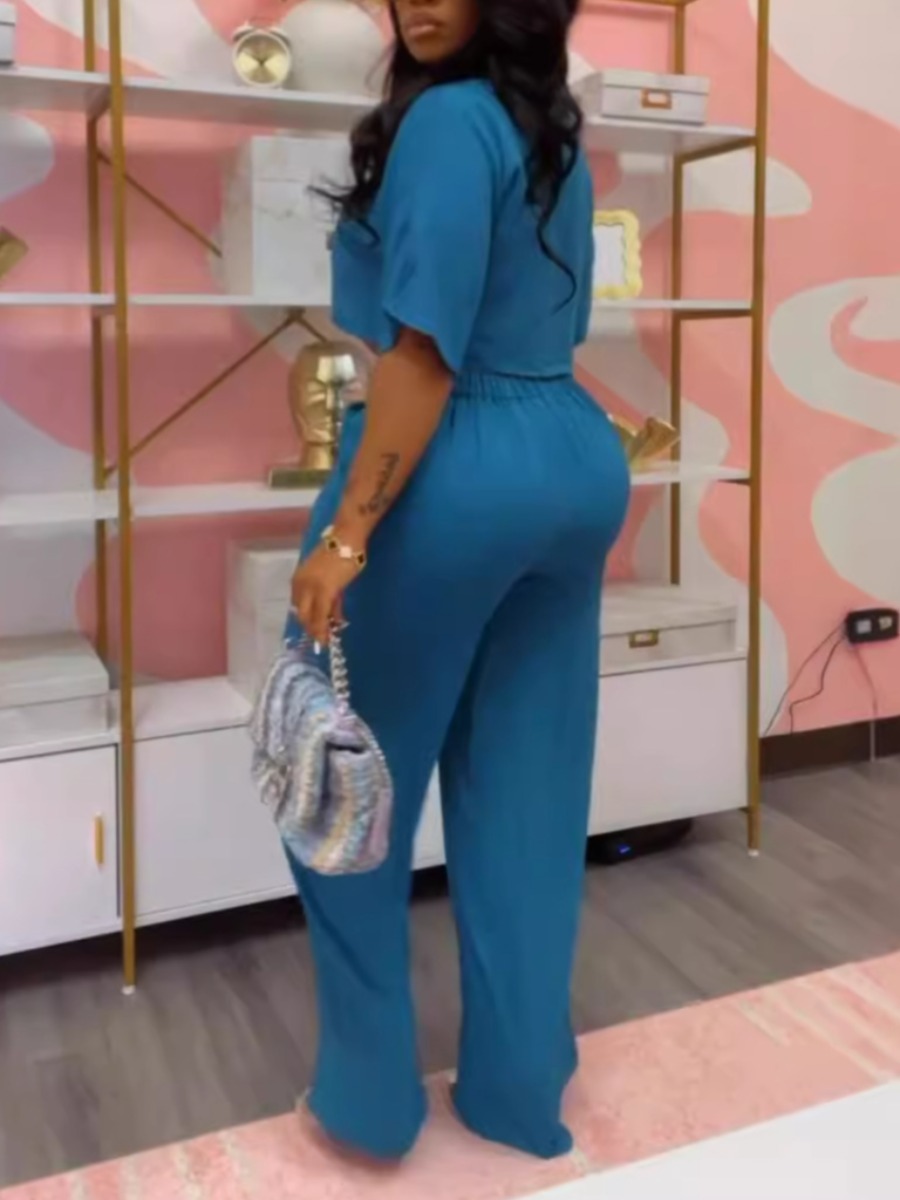LW Plus Size Solid Color Two-piece Pants Set