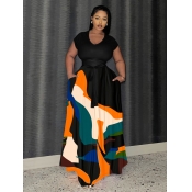 LW BASICS Plus Size Mixed Print Belt Design A Line