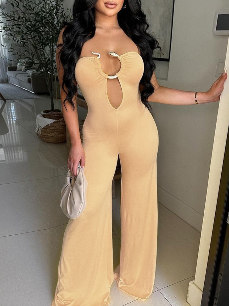 LW Cut Out Solid Color Jumpsuit