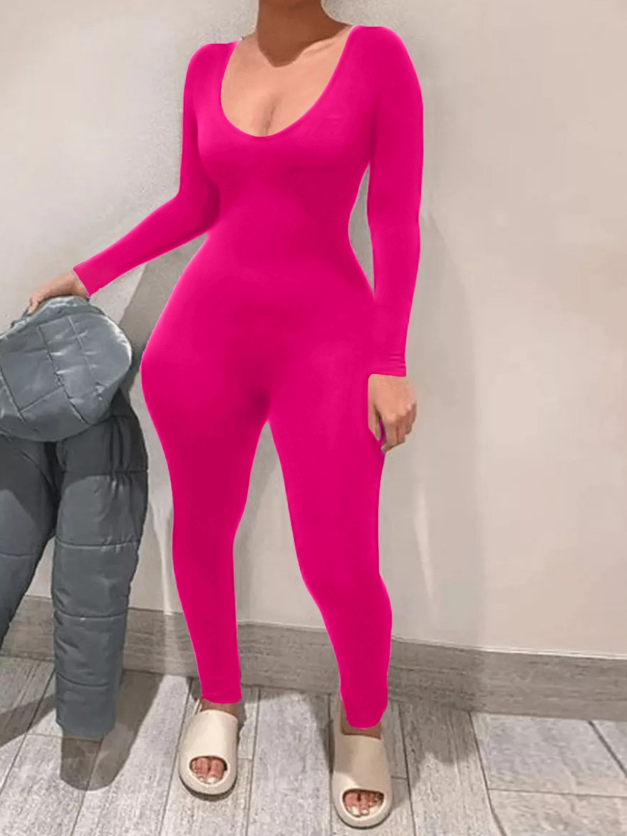 LW BASICS Plus Size None Plain Jumpsuit