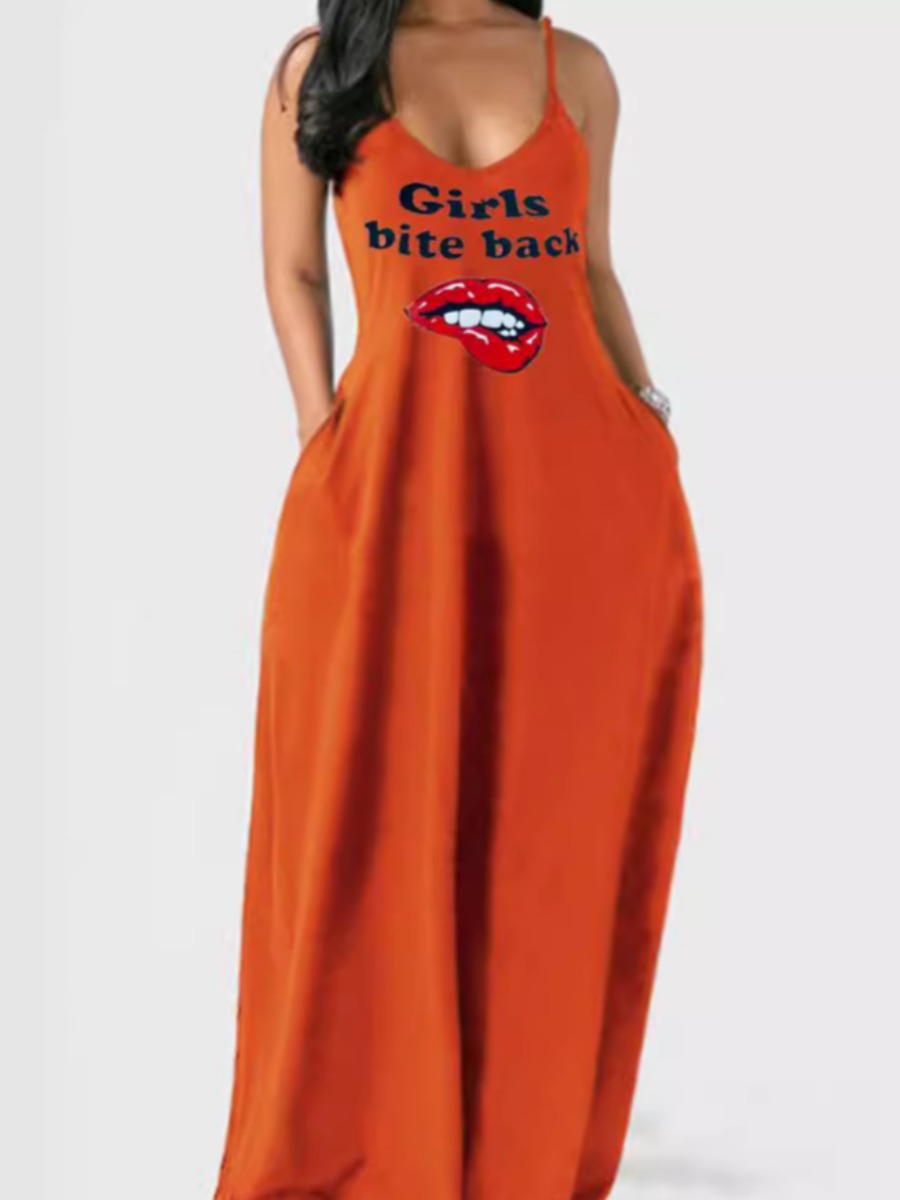 LW Plus Size Pattern Lip Print Dress