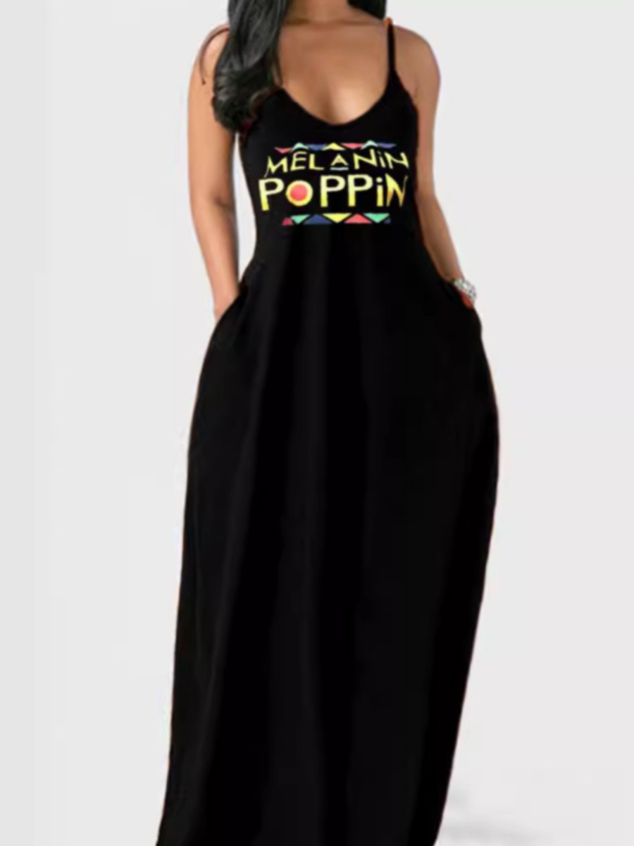 LW Plus Size Pattern Letter Dress