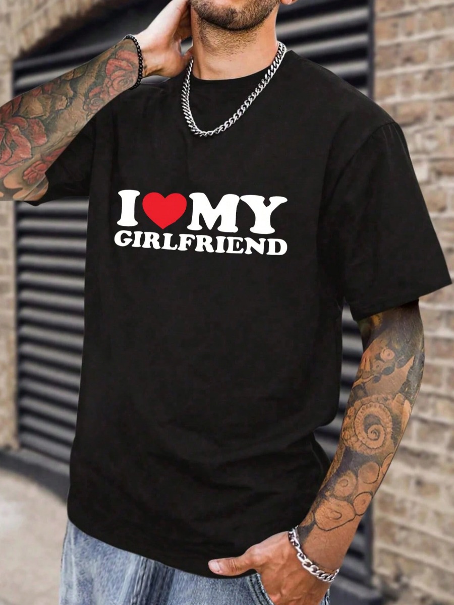 LW Men Pattern Letter T-shirt
