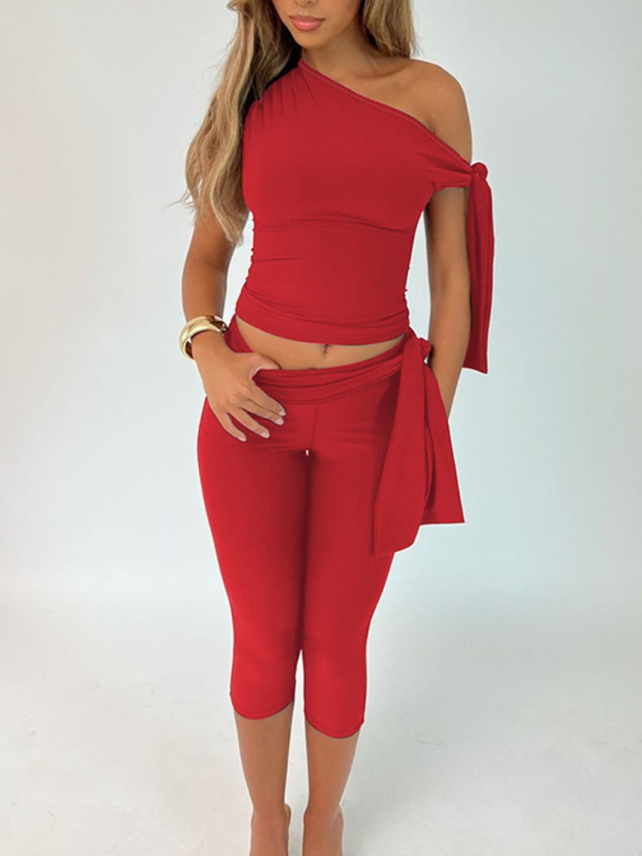 LW Casual Polyester One Shoulder Bandage Design So