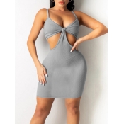 LW SXY Cut Out Solid Color Mini Dress