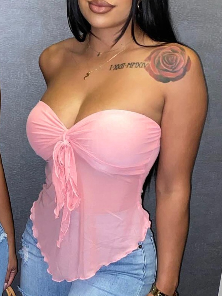 LW Knotted Solid Color Camisole&Tank Top