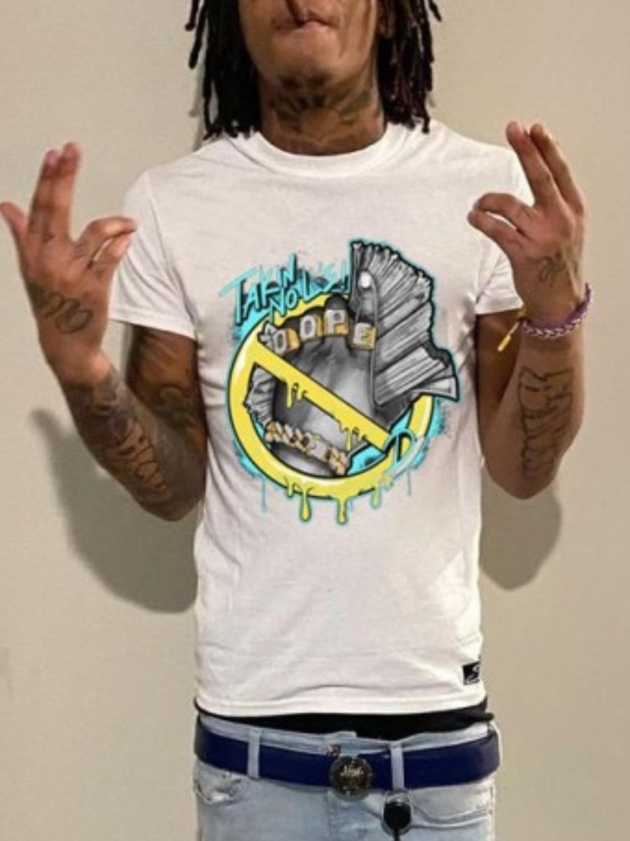 LW Men Pattern Mixed Print T-shirt