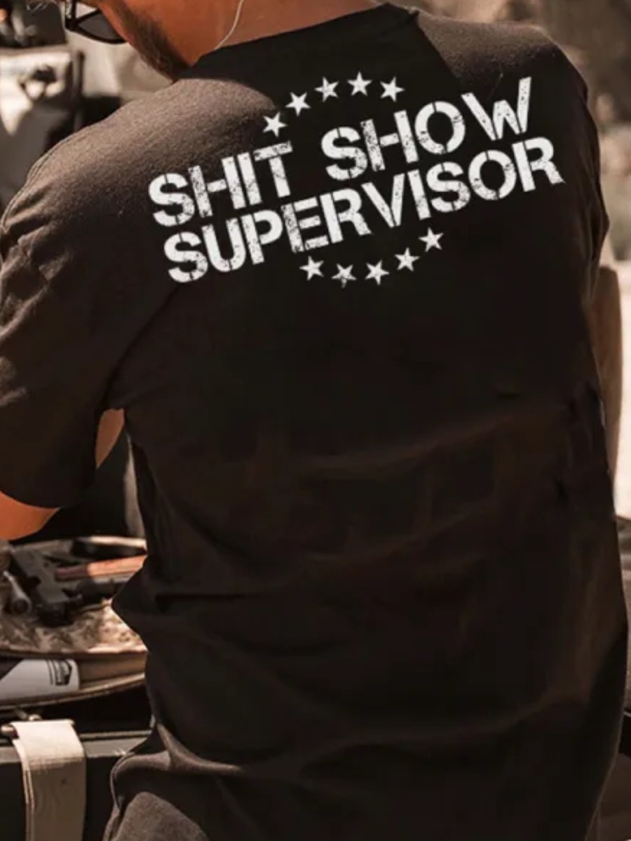 LW Men Pattern Letter T-shirt