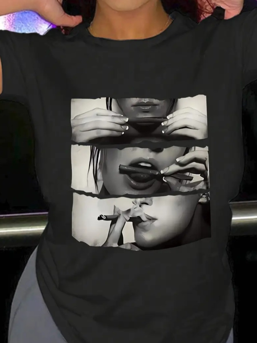 LW Plus Size Pattern Figure T-shirt
