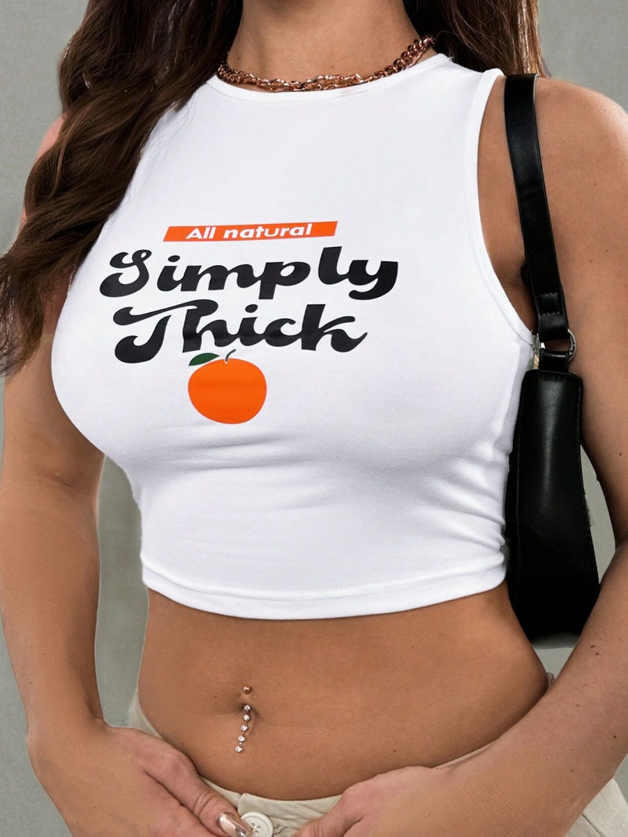 LW Pattern Mixed Print Letter Camisole&Tank Top