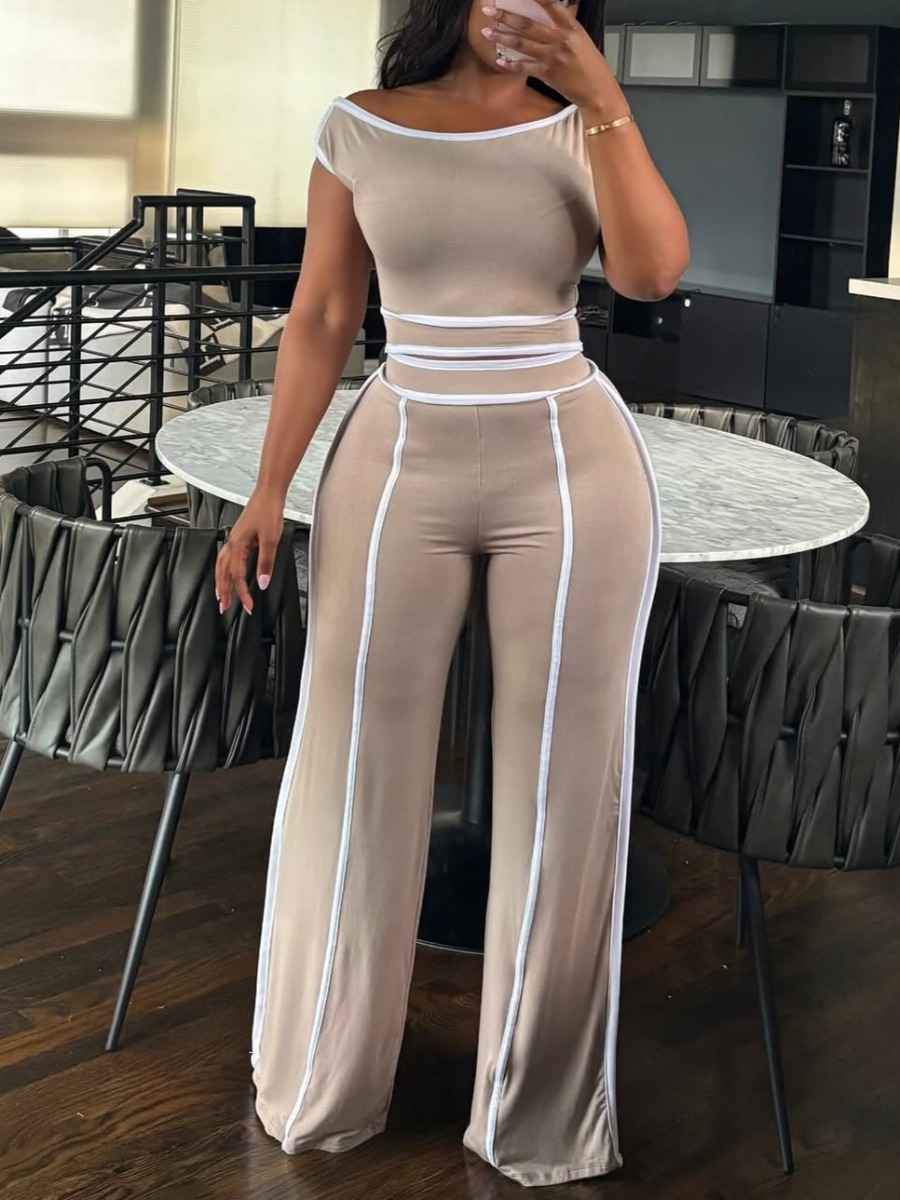 LW Plus Size Solid Color Two-piece Pants Set