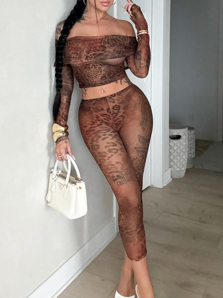 LW SXY Sxy Polyester Bateau Neck See Through Mixed