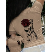 LW Pattern Rose Print T-shirt