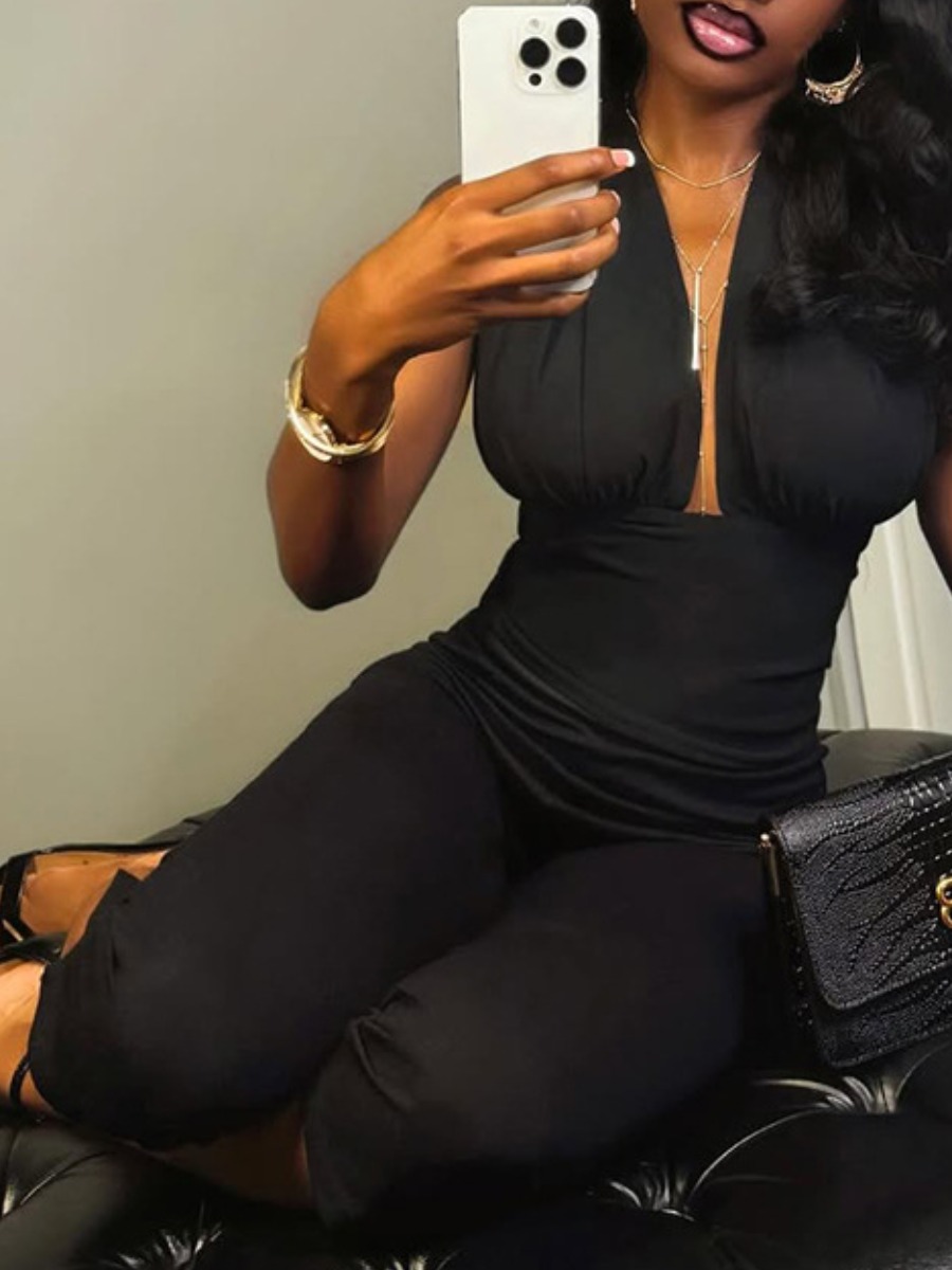 LW SXY Solid Color Jumpsuit