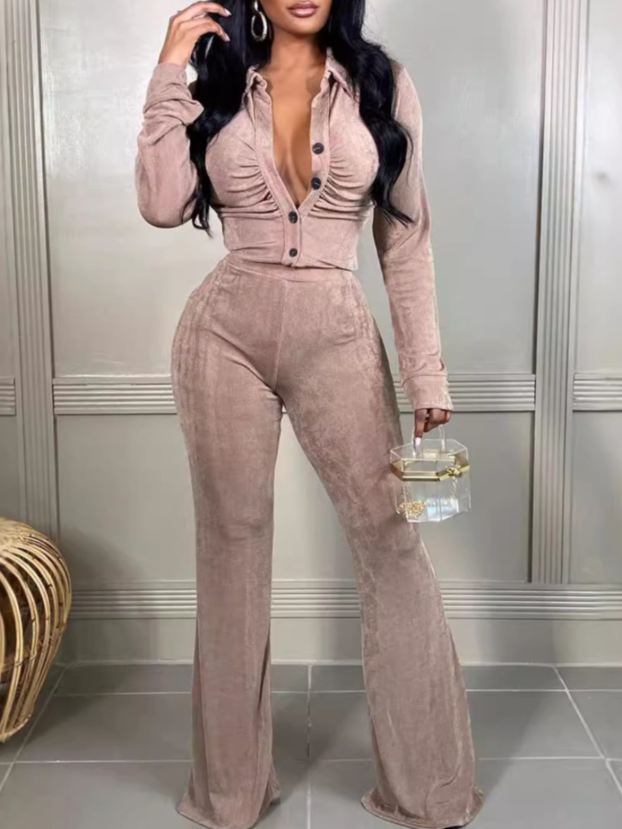 LW BASICS Casual Polyester Shirt Collar Solid Colo